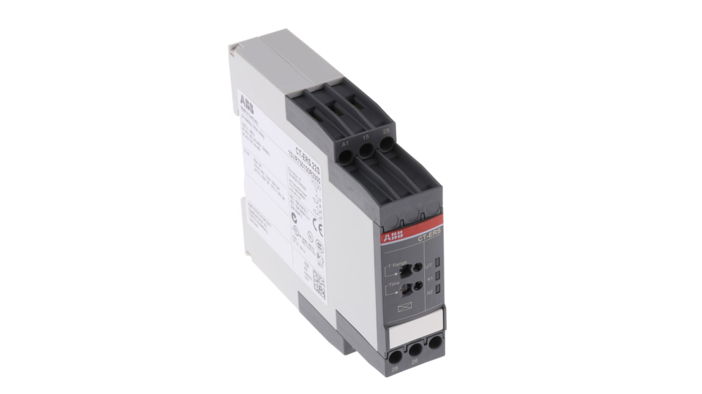Timer Relay ABB, intervallo 0.05 s → 300h, 2 poli, Guida DIN