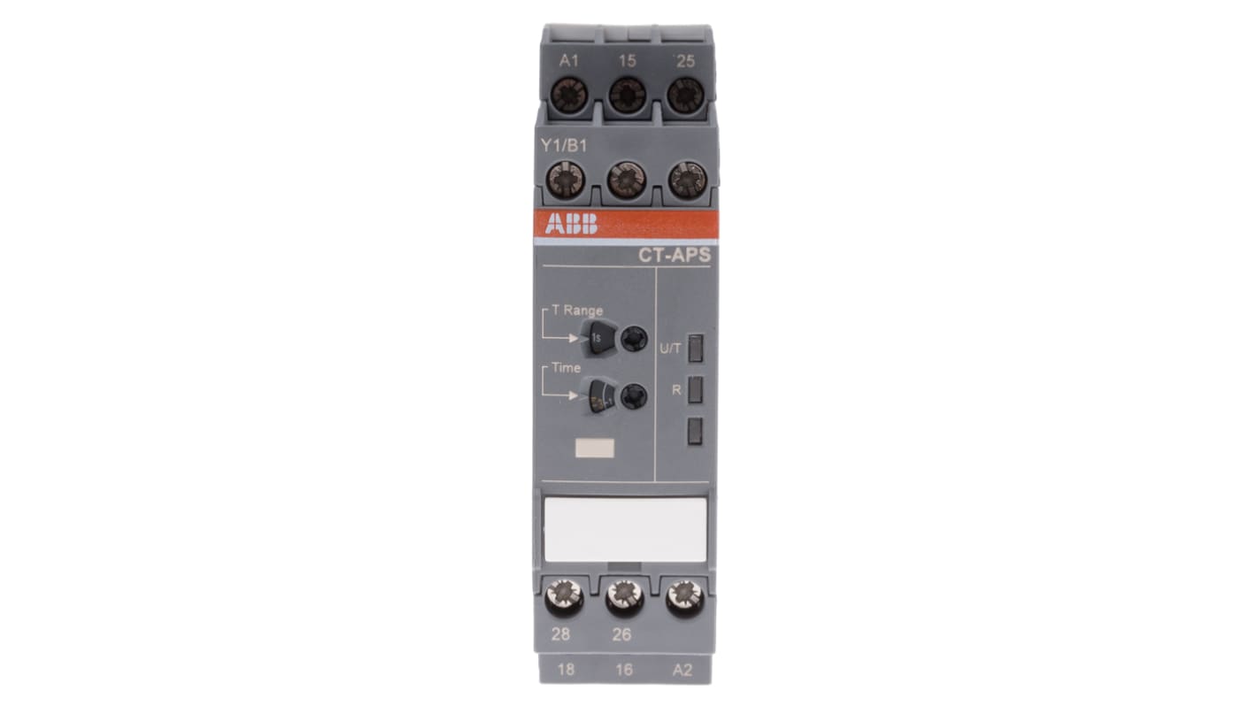 ABB Zeitrelais, DIN-Schienen, 0.05 s → 300h, 24 → 240 V ac, 24 → 48V dc, 2 Kont. Einfach,