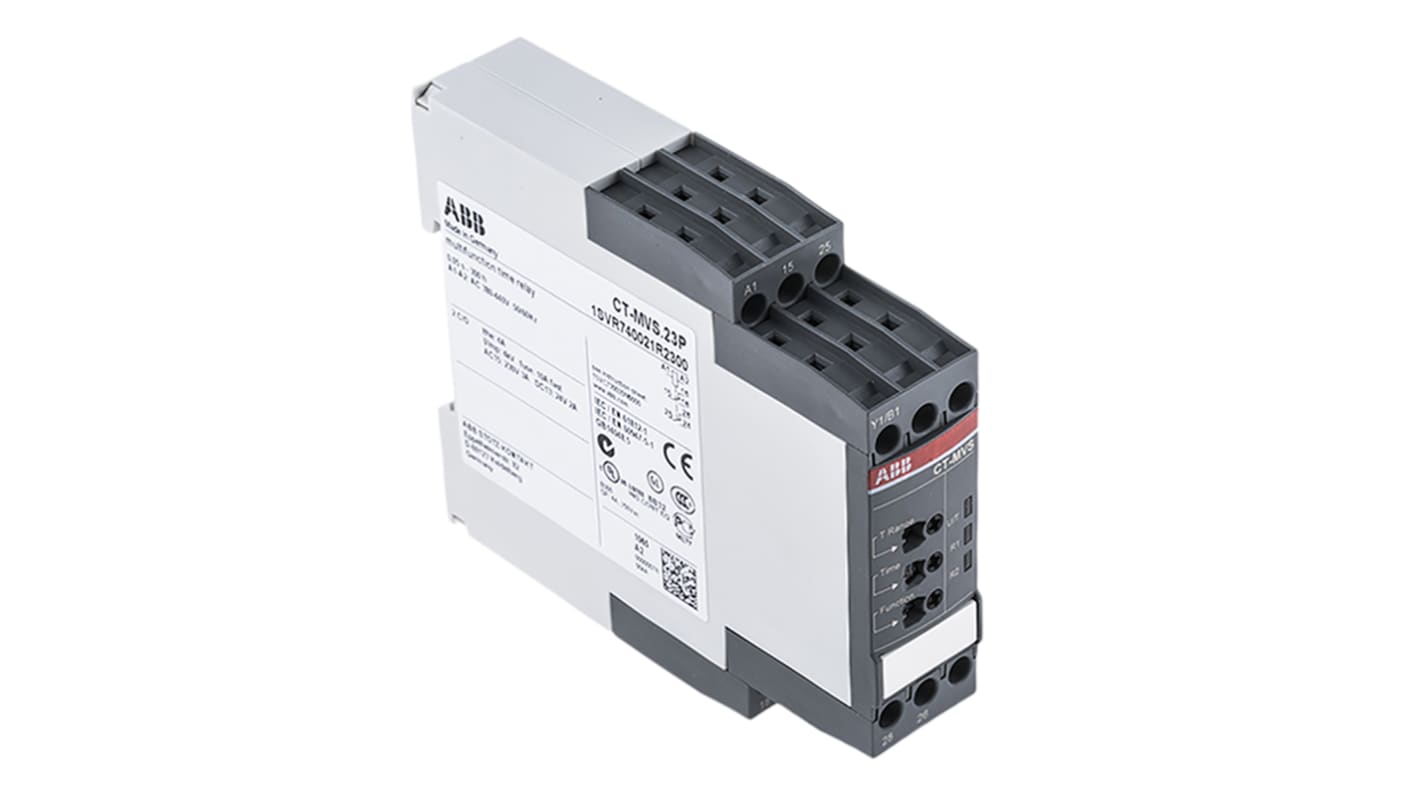ABB 多機能 タイマーリレー, 0.05s → 300h, 440V, DPDT, DINレール