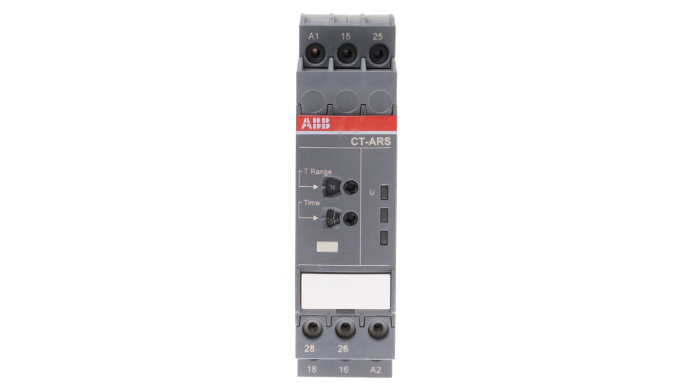 ABB シングル タイマーリレー, 0.05 s → 10min, 24 → 240V ac/dc, DPDT, DINレール