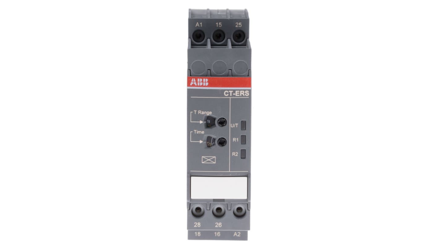 Timer Relay ABB, intervallo 0.05 s → 300h, 2 poli, DPDT, Guida DIN