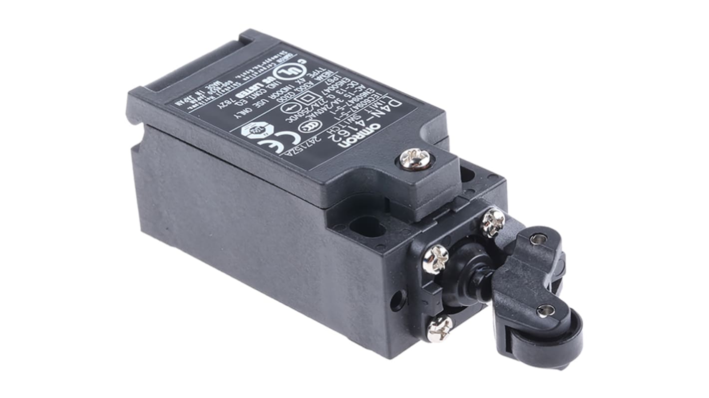 Omron D4N Series Roller Lever Limit Switch, NO/NC, IP67, DPST