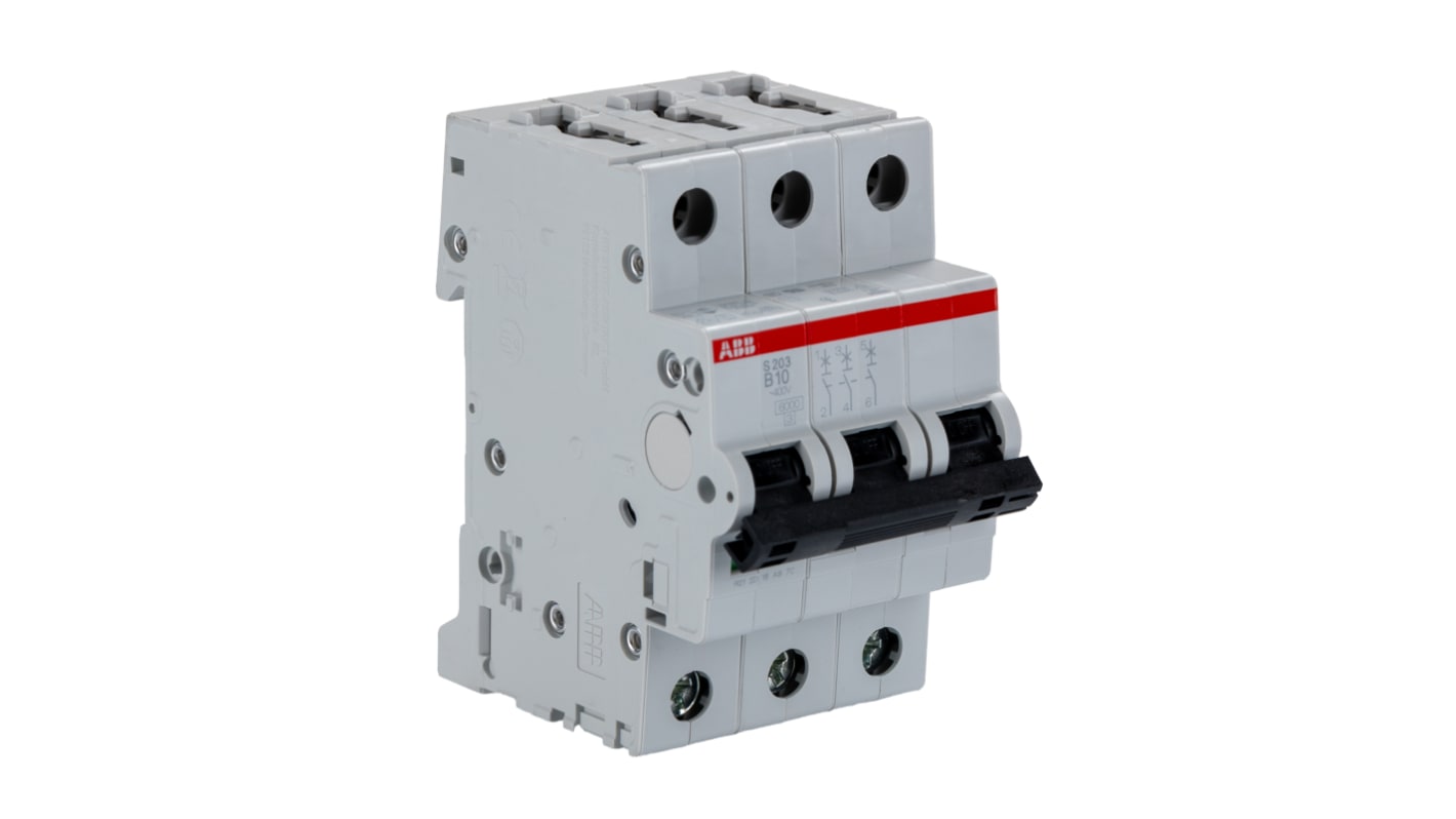 Interruttore magnetotermico ABB, 3P 10A 10 kA, Tipo B