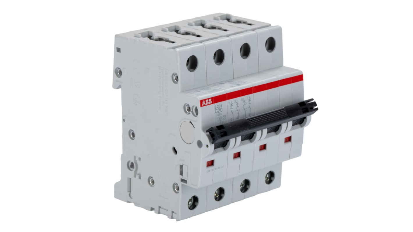 Interruttore magnetotermico ABB, 4P 20A 10 kA, Tipo C