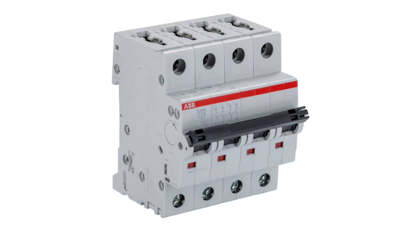 Interruttore magnetotermico ABB, 4P 25A 10 kA, Tipo C