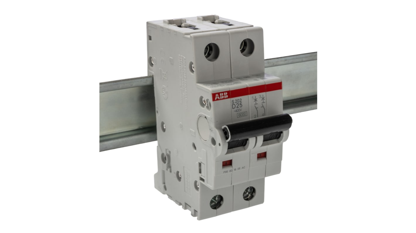 Interruttore magnetotermico ABB, 2P 25A 10 kA, Tipo D