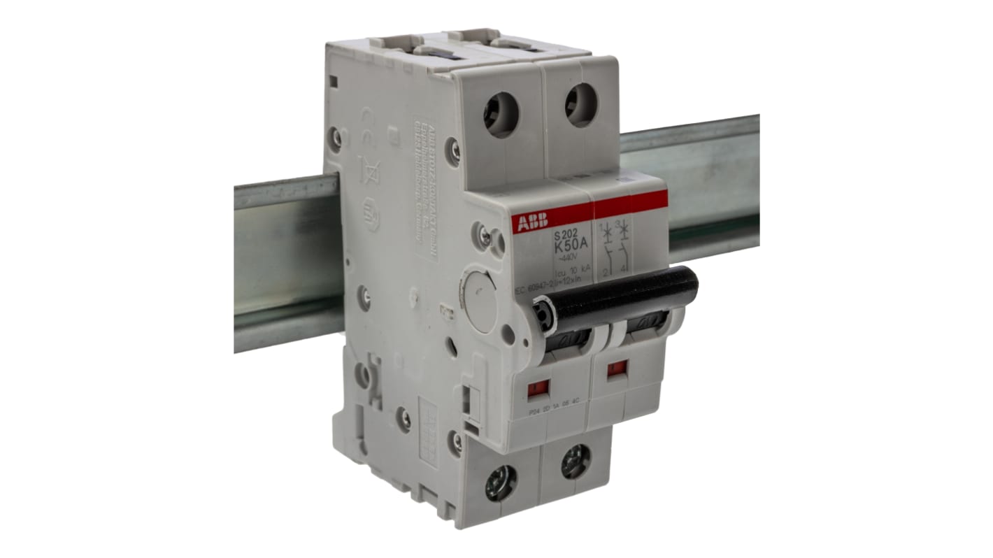 Interruttore magnetotermico ABB, 2P 50A 10 kA, Tipo K