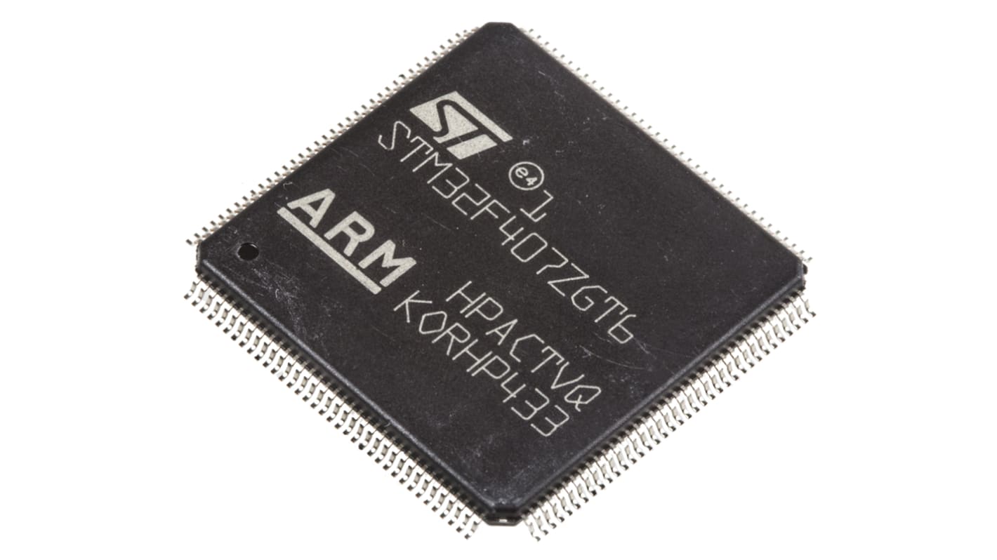 STMicroelectronics STM32F4单片机, ARM Cortex M4内核, 144针, LQFP, 最大168MHz, 1.024 MB 闪存, 4 kB、192 kB RAM