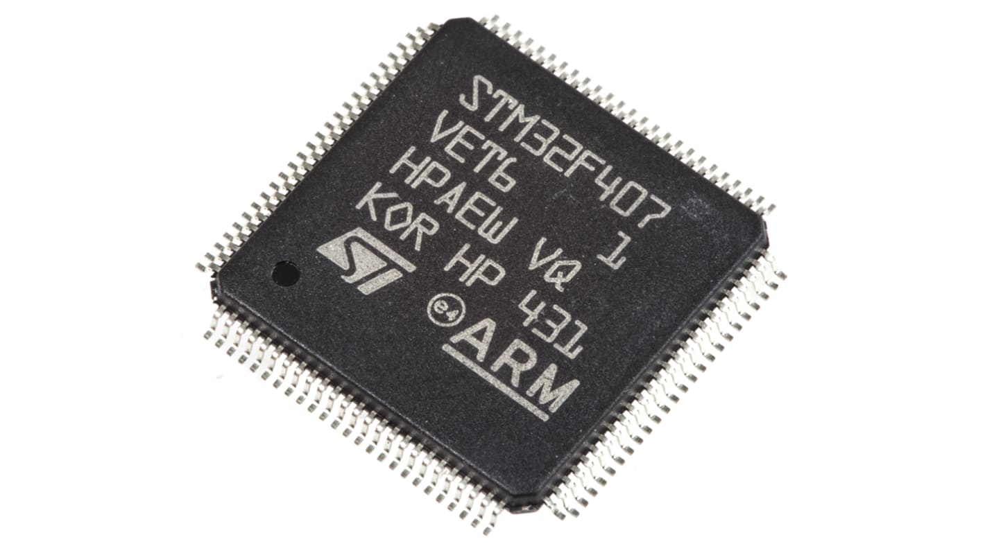 Microcontrollore STMicroelectronics, ARM Cortex M4, LQFP, STM32F4, 100 Pin, Montaggio superficiale, 32bit, 168MHz