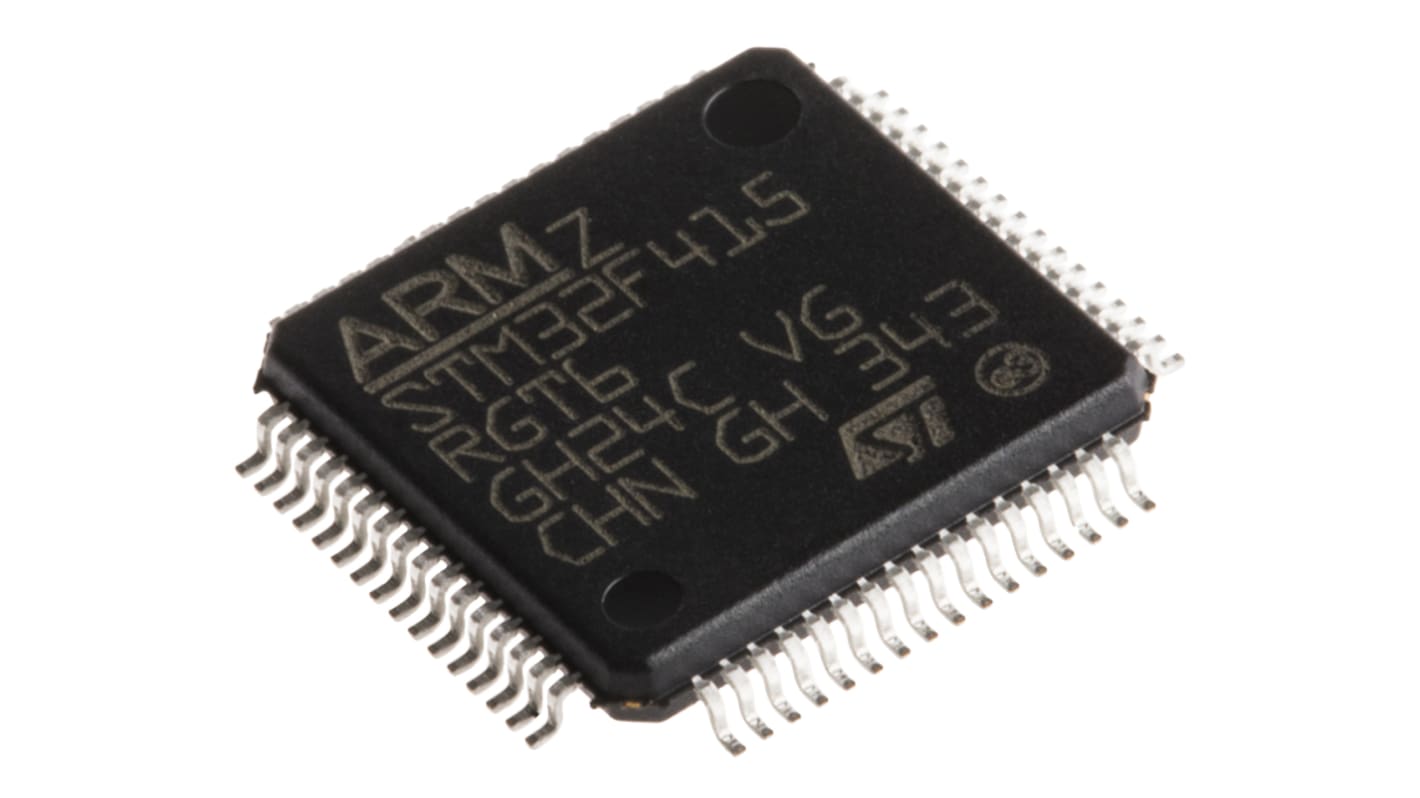 STMicroelectronics STM32F4 マイコン, ARM Cortex M4コア, 168MHz, 1.024 MB, フラッシュ, 64-Pin LQFP