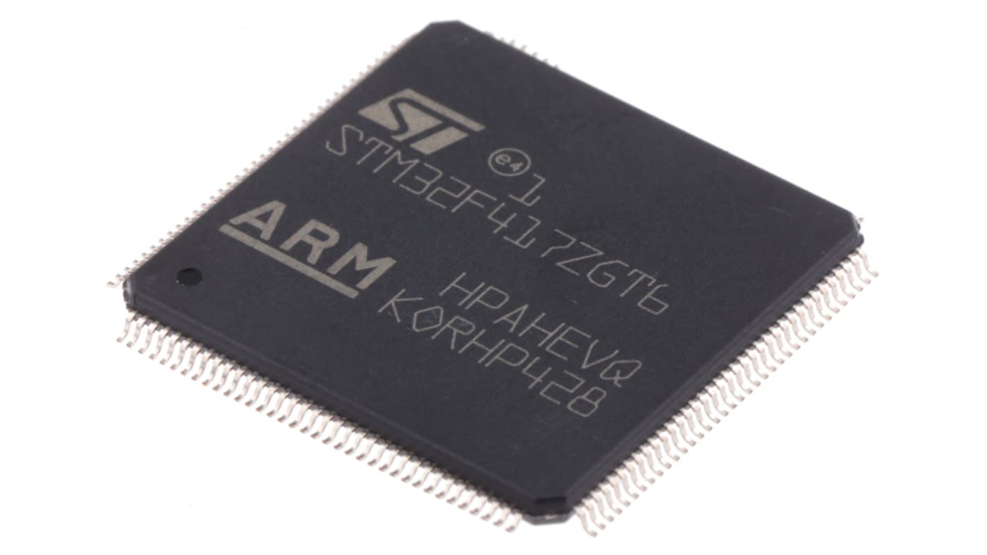 STMicroelectronics STM32F4单片机, ARM Cortex M4内核, 144针, LQFP, 最大168MHz, 1.024 MB 闪存, 4 kB、192 kB RAM