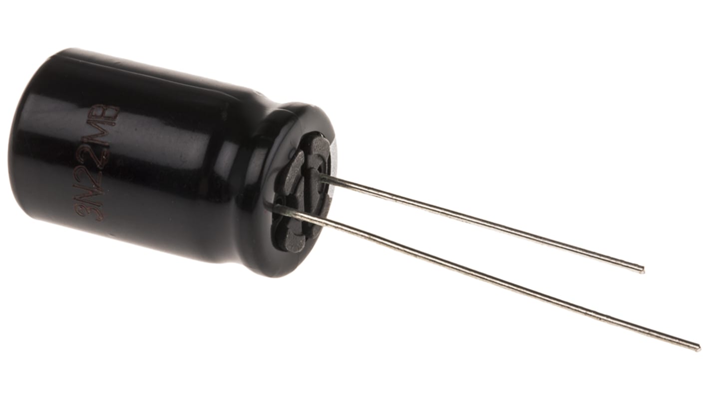 Panasonic EB(A), THT Aluminium-Elektrolyt Kondensator 2200μF ±20% / 10V dc, Ø 12.5mm x 20mm, bis 105°C