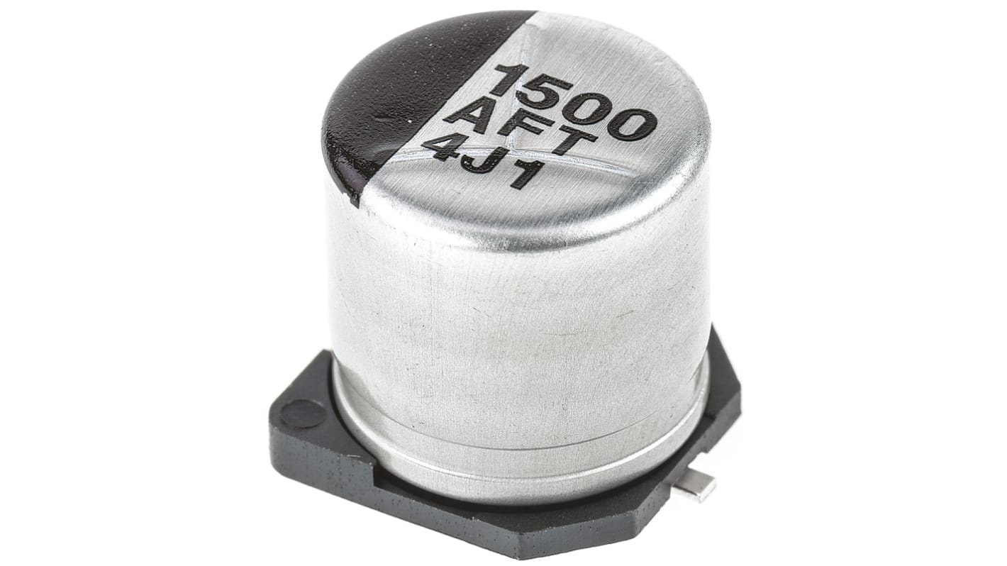 Panasonic , SMD Aluminium-Elektrolyt Kondensator 1500μF ±20% / 10V dc, Ø 10mm x 10.2mm, bis 105°C