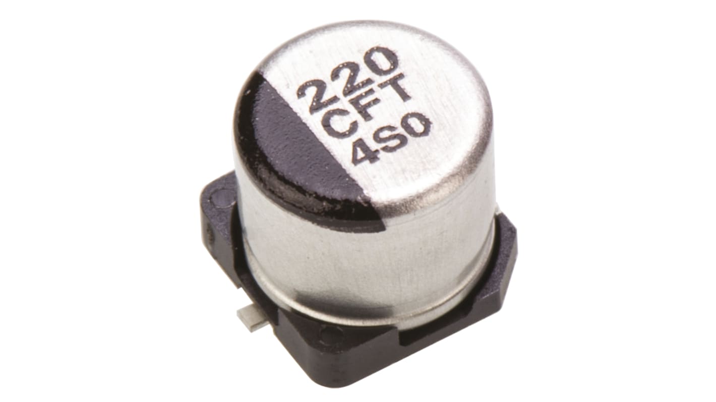 Panasonic 220μF Aluminium Electrolytic Capacitor 16V dc, Surface Mount - EEEFT1C221AP