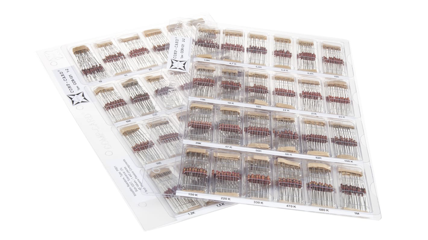 Nova, CCR-121 Metal Film, Through Hole 48 Resistor Kit, with 1440 pieces, 10 Ω → 1MΩ