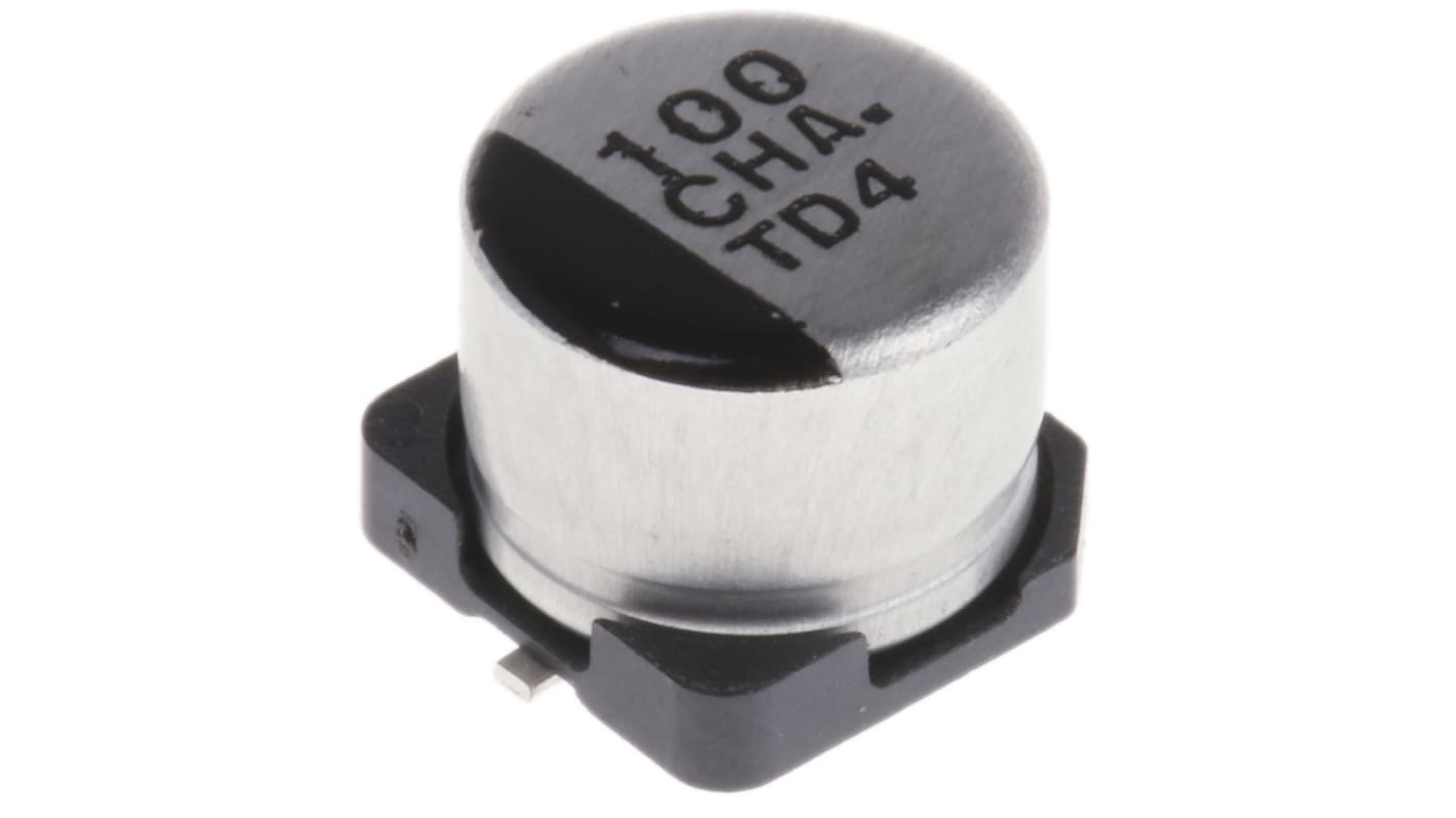 Panasonic , SMD Aluminium-Elektrolyt Kondensator 100μF ±20% / 16V dc, Ø 6.3mm x 5.4mm, bis 105°C