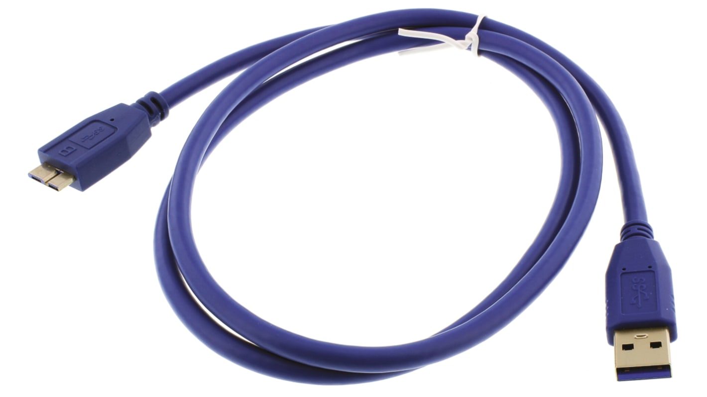 Kabel USB Złącze A USB A Złącze B Micro USB typu B dł. 1m Przewód USB USB 3.0 kolor: Niebieski