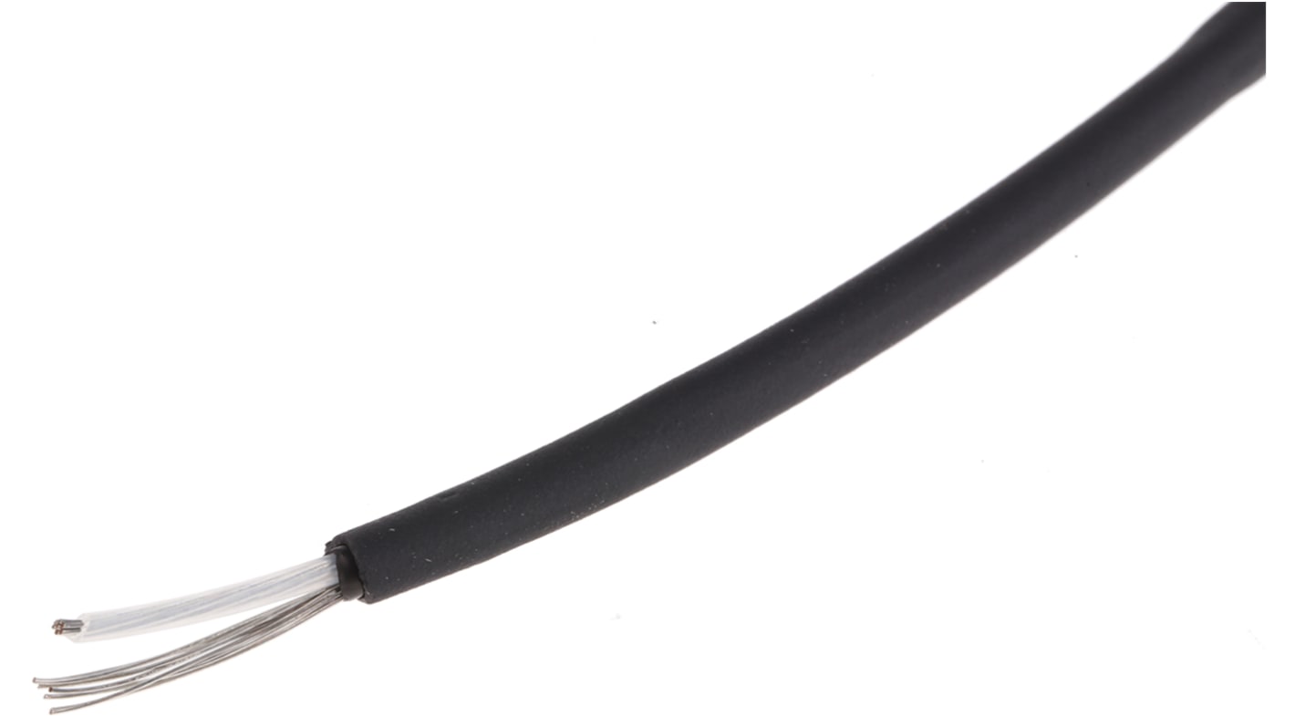 RS PRO 1 Core Microphone Cable, 0.22 mm² CSA, 3.1mm od, 100m, Black