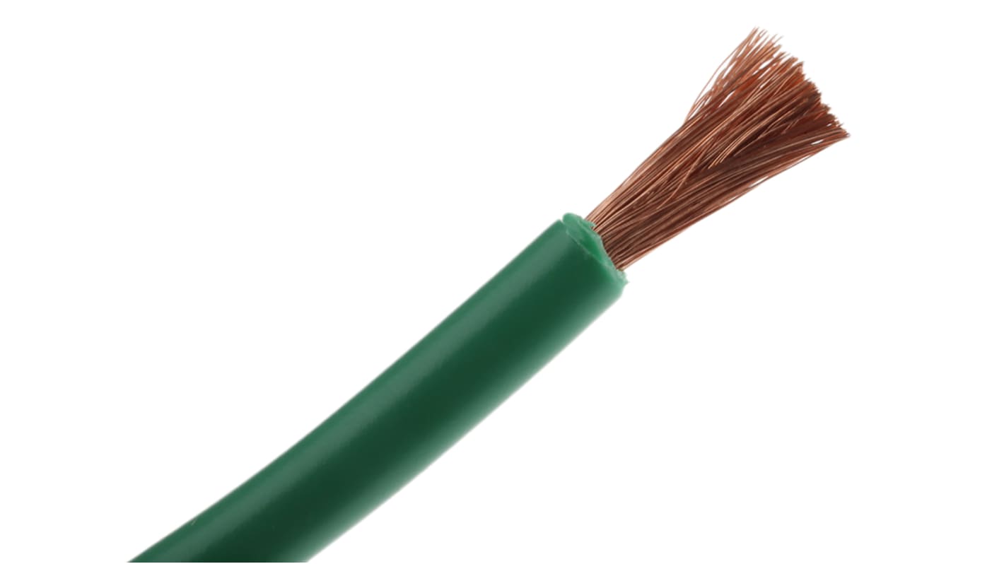 RS PRO Green 2.5 mm² Test Lead Wire, 13 AWG, 498/0.08 mm, 5m, PVC Insulation