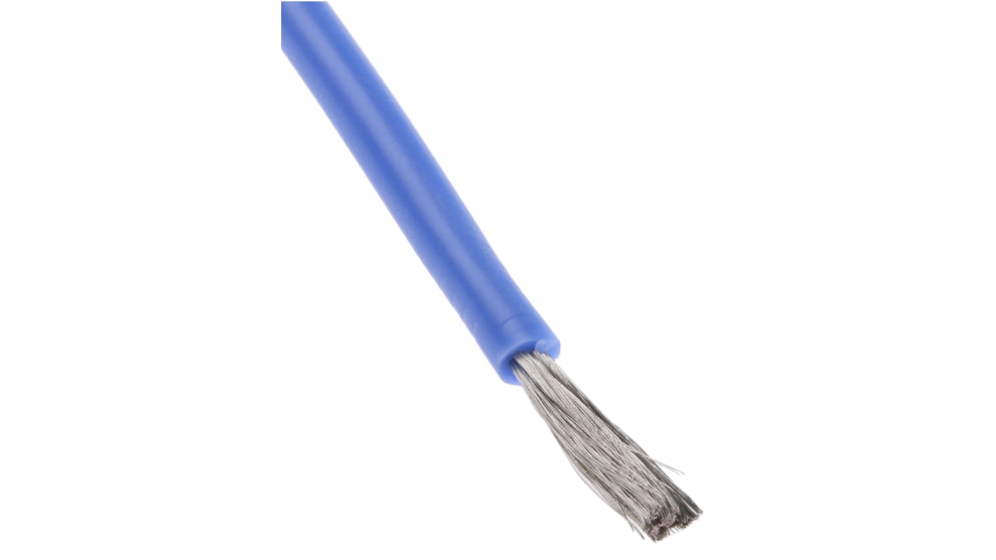 RS PRO Einzeladerleitung 2,5 mm², 13 AWG 5m Blau Silikongummi isoliert Ø 3.9mm 462/0.08 mm Litzen