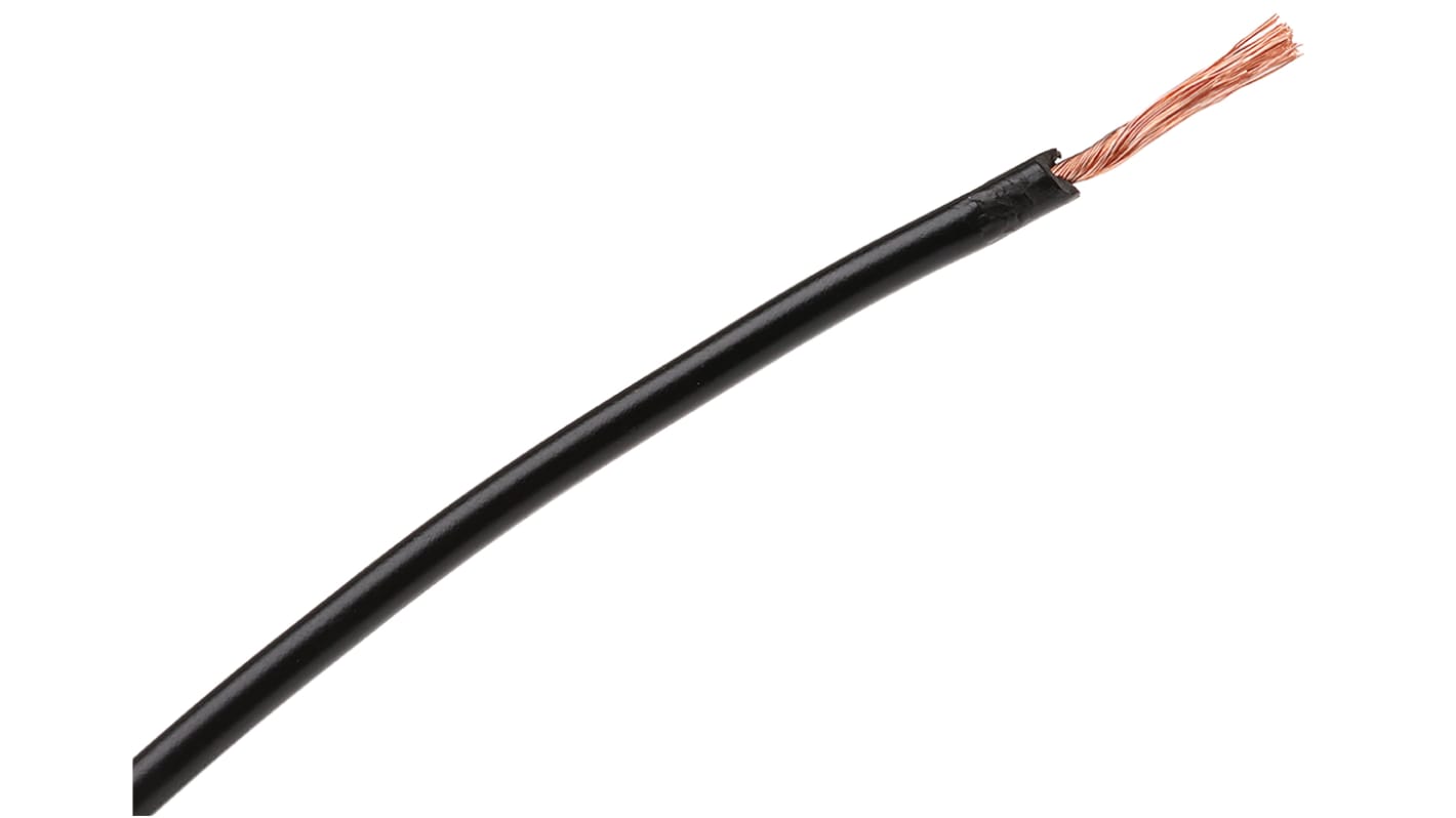 RS PRO 黑色测试引线, 0.5 mm², 5m长, 20 AWG, 500 V, 最高+80°C, PVC绝缘