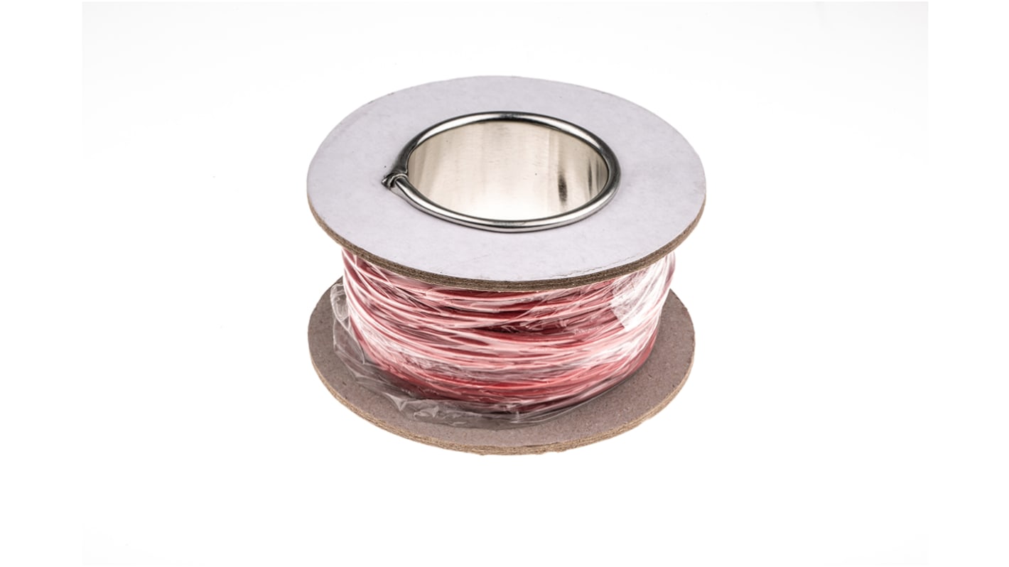 RS PRO Red 0.25 mm² Test Lead Wire, 24 AWG, 50/0.08 mm, 25m, Silicone Rubber Insulation