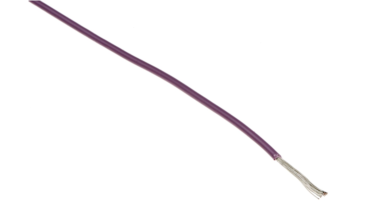 RS PRO Purple 0.52 mm² Equipment Wire, 20 AWG, 16/0.2 mm, 100m, PVC Insulation