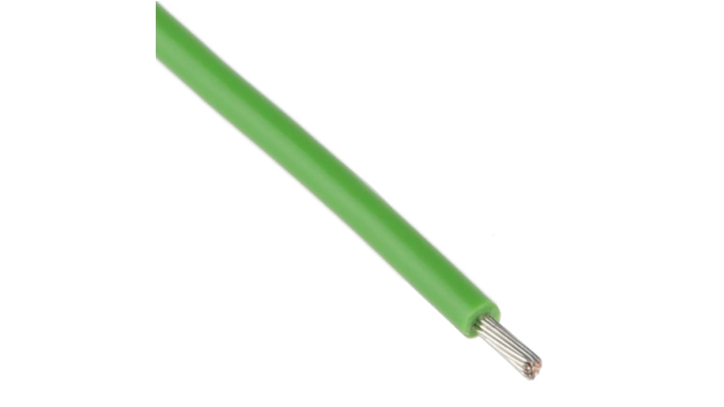 RS PRO Green 0.52 mm² Equipment Wire, 20 AWG, 16/0.2 mm, 500m, PVC Insulation