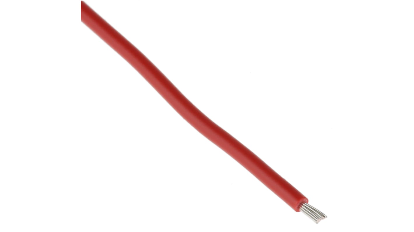 RS PRO Red 0.52 mm² Equipment Wire, 20 AWG, 16/0.2 mm, 500m, PVC Insulation