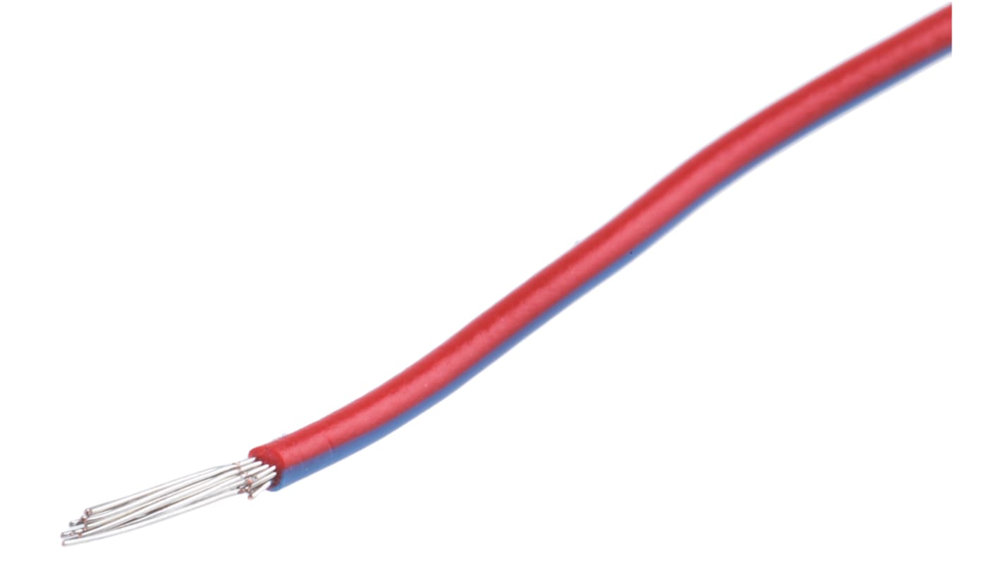 RS PRO Blue/Red 0.52 mm² Equipment Wire, 20 AWG, 16/0.2 mm, 100m, PVC Insulation