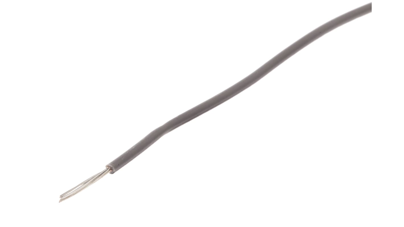 RS PRO Black/Grey 0.2 mm² Equipment Wire, 24 AWG, 7/0.2 mm, 100m, PVC Insulation