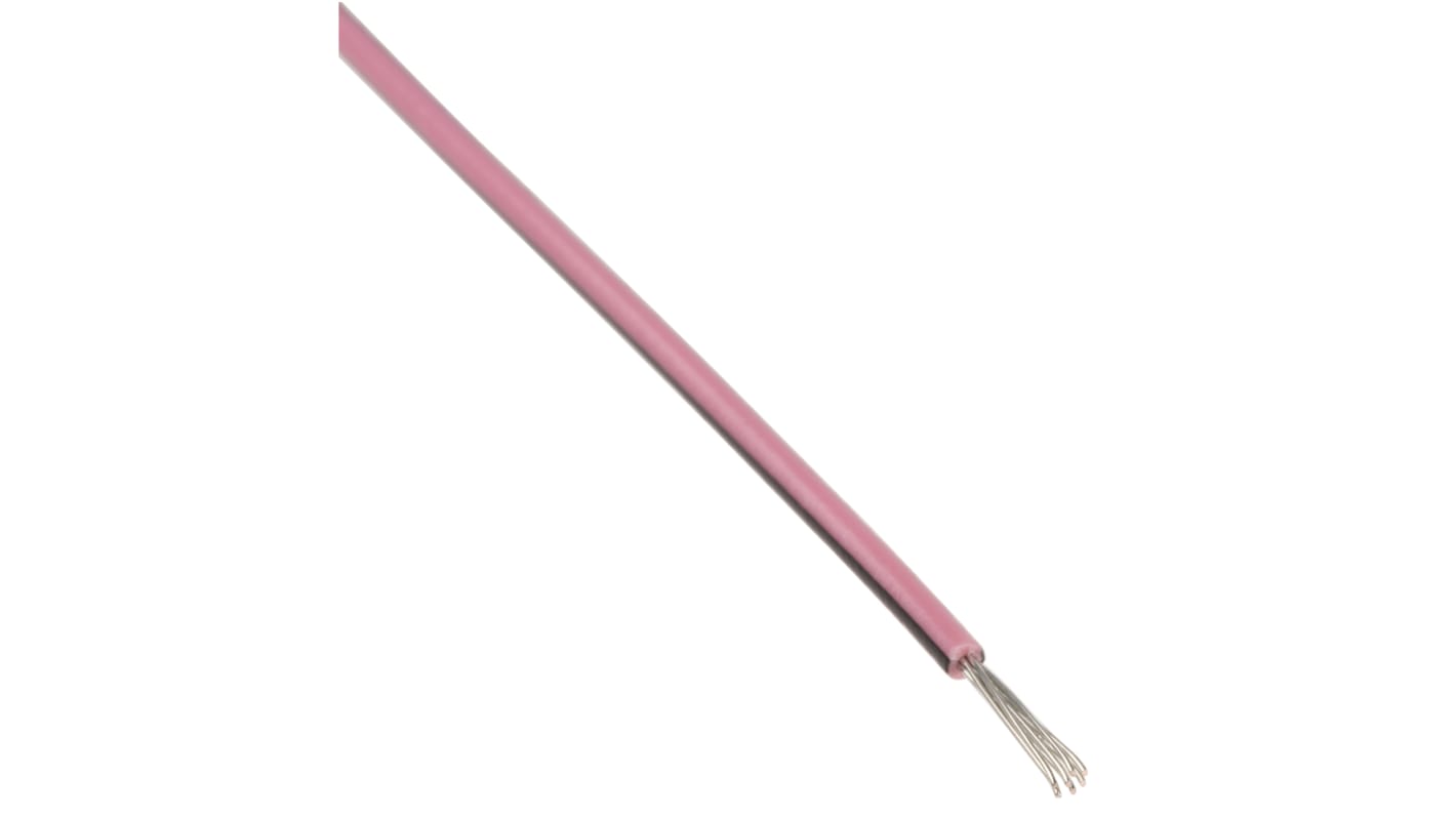 RS PRO Black/Pink 0.2 mm² Equipment Wire, 24 AWG, 7/0.2 mm, 100m, PVC Insulation