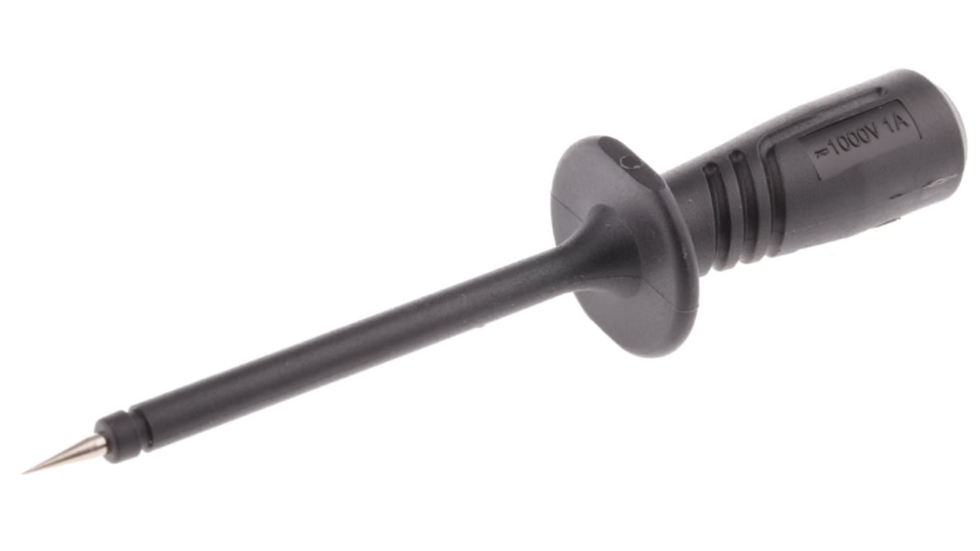 Sonda de prueba, 16A, 1kV, punta 2mm, Negro