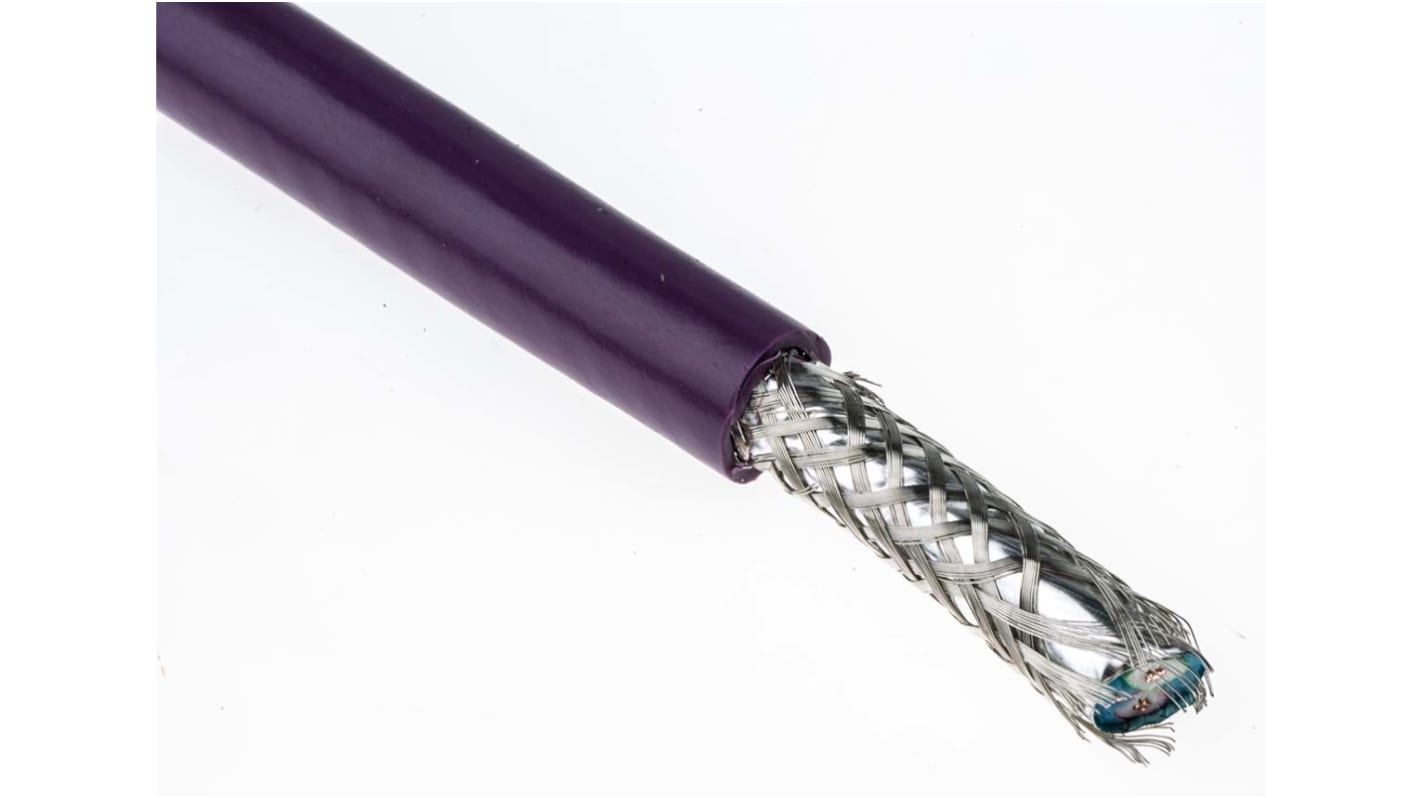 Alpha Wire Alpha Essentials Data & Bus Cable Series Data Cable, 1 Pairs, 2 Cores, 0.35 mm², Screened, 22 AWG, 30m, Foil