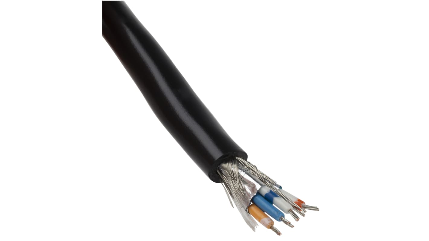 Alpha Wire Alpha Essentials Data & Bus Cable Datenkabel, 2-paarig 0,456 mm² Ø 10.36mm Folie und Geflecht Schirmung PVC