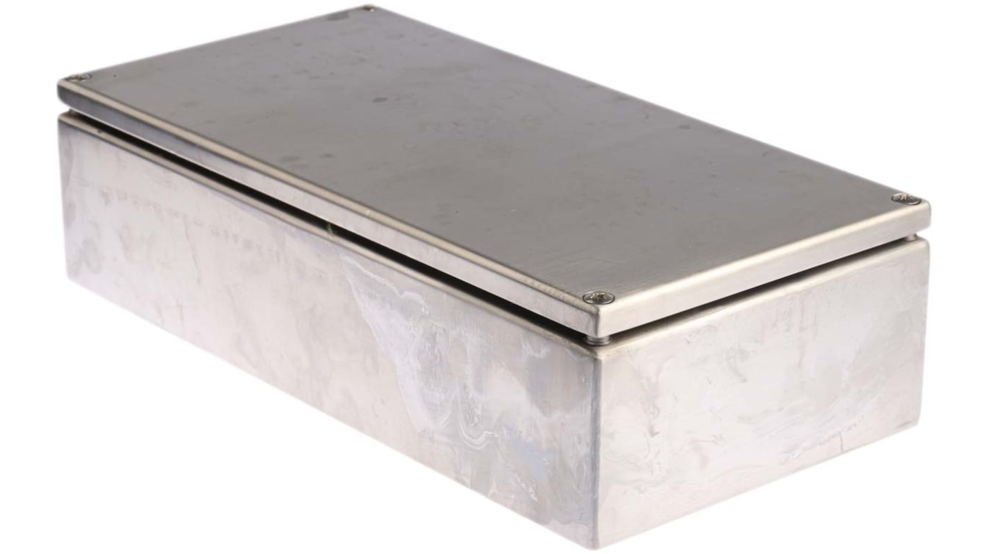 RS PRO Unpainted Stainless Steel Terminal Box, IP66, 300 x 80 x 150mm