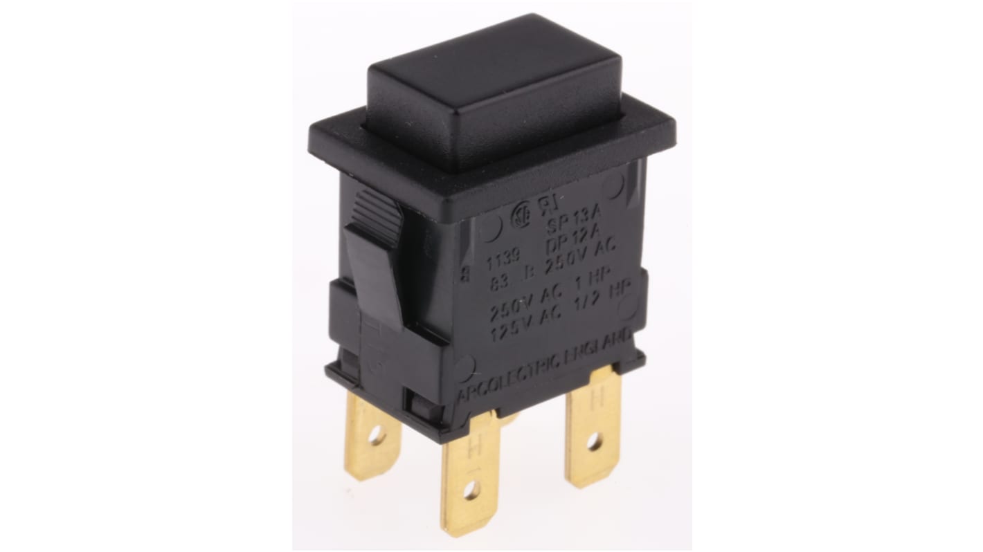Arcolectric (Bulgin) Ltd 8300 Series Miniature Push Button Switch, Momentary, Panel Mount, DPDT, 250V ac, IP65