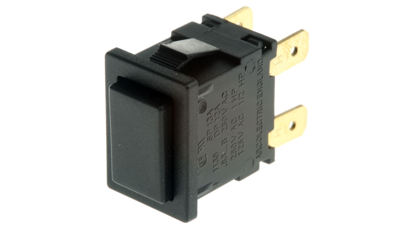 Arcolectric (Bulgin) Ltd 8300 Series Miniature Push Button Switch, Latching, Panel Mount, DPDT, 250V ac, IP65
