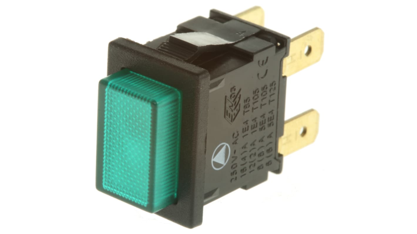 Arcolectric (Bulgin) Ltd 押しボタンスイッチ, ラッチ, DPDT, 15 A @ 250 V ac パネルマウント, IP65