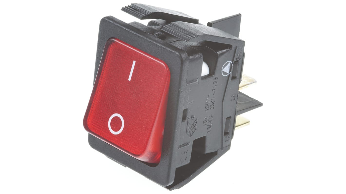 Interruptor de balancín, C6053ALNAEB, Contacto DPST, On-Off, 16 A, Iluminado, IP40