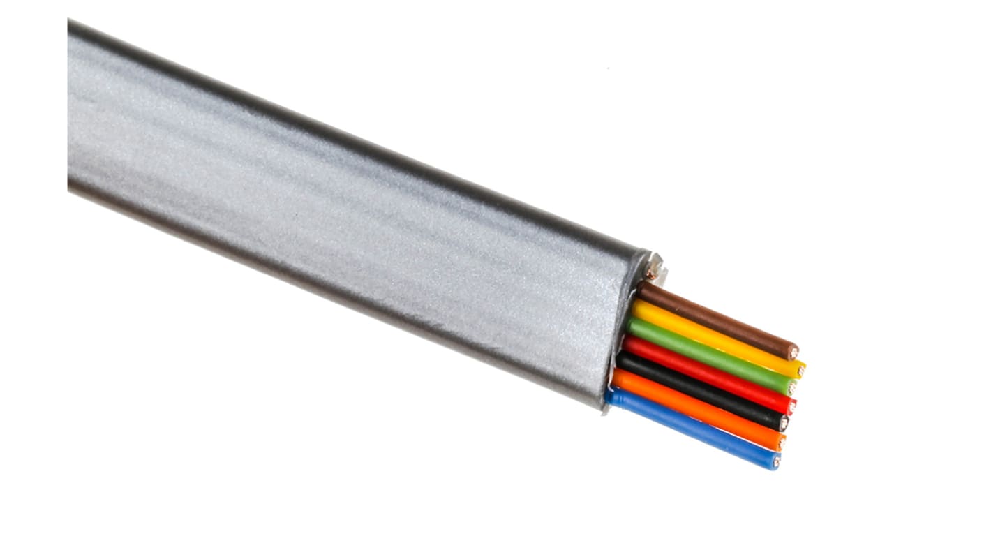 Câble téléphonique RS PRO 8 conducteurs, 26 AWG 4 paires, L 100m, Non blindé, 0,14 mm² Gris, Gaine PVC