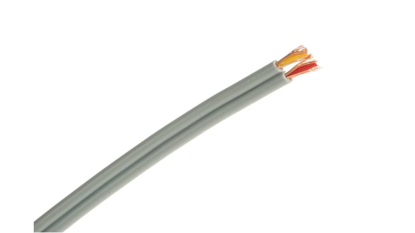 RS PRO 2 Core Microphone Cable, 0.22 mm² CSA Screened, 5.9 x 2.9mm od, 100m, Grey