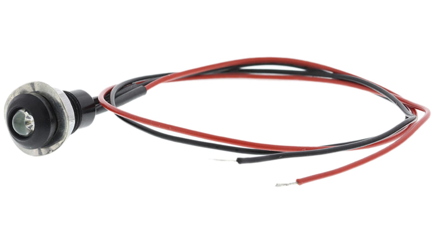 Oxley Blue Panel Mount Indicator, 8mm Mounting Hole Size, Lead Wires Termination, IP67
