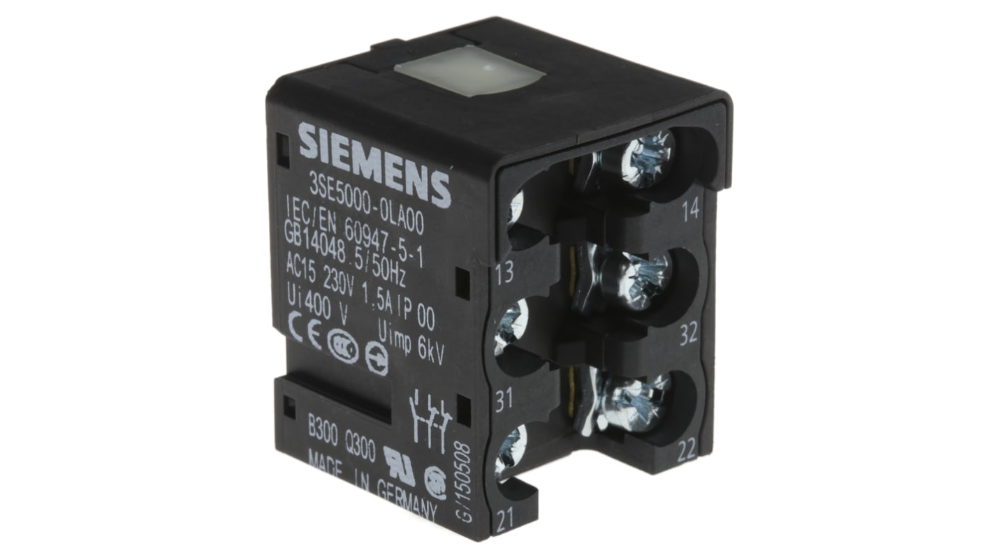 Siemens Contact Block, 3SE5, 1NO, 2NC