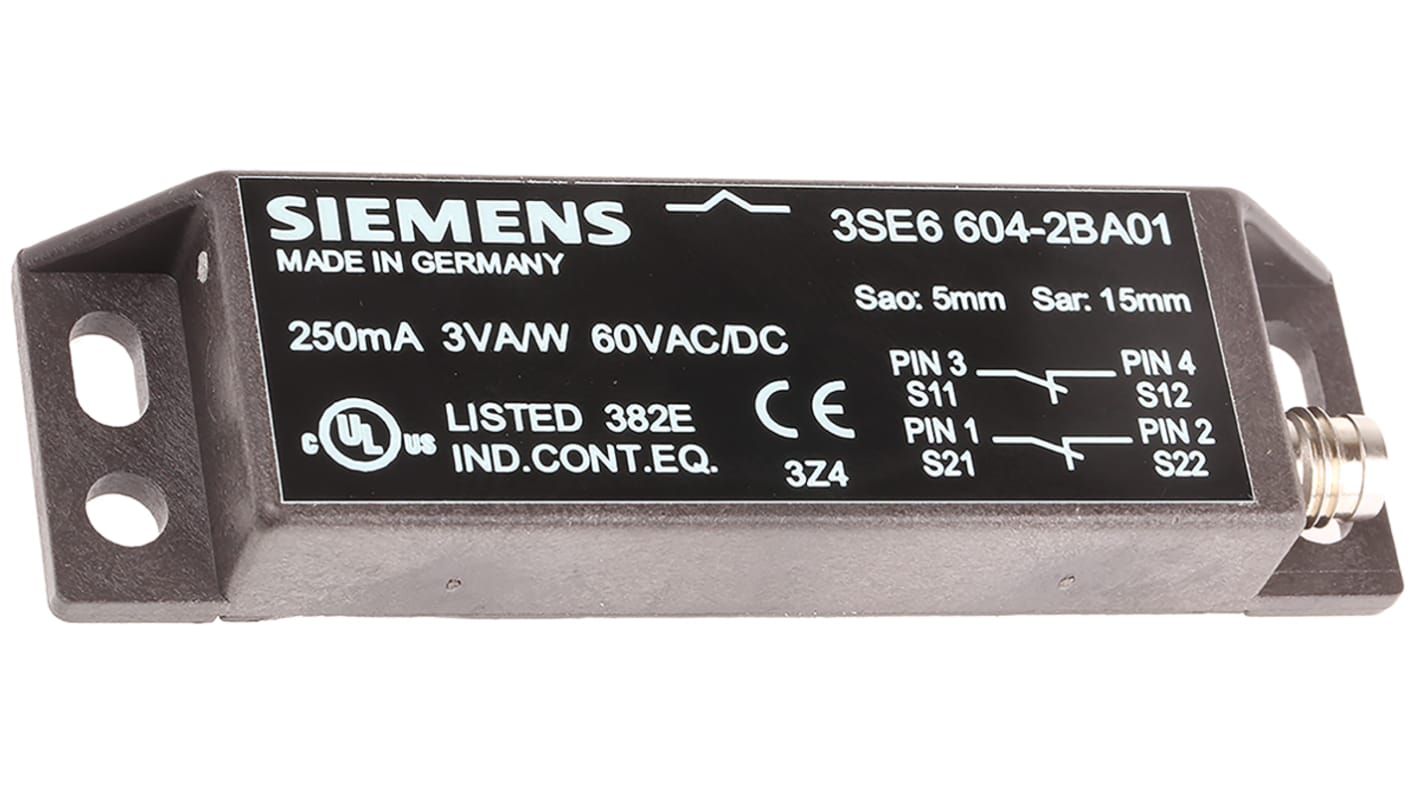 Przełącznik bezpieczeństwa, 3SE6, 100 V, IP67, 88 x 25 x 13 mm, 4, Siemens