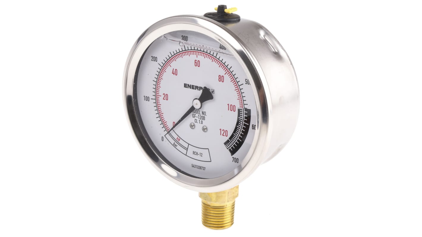 Enerpac Analogue Pressure Gauge 700bar Bottom Entry 100mm Outside Diameter