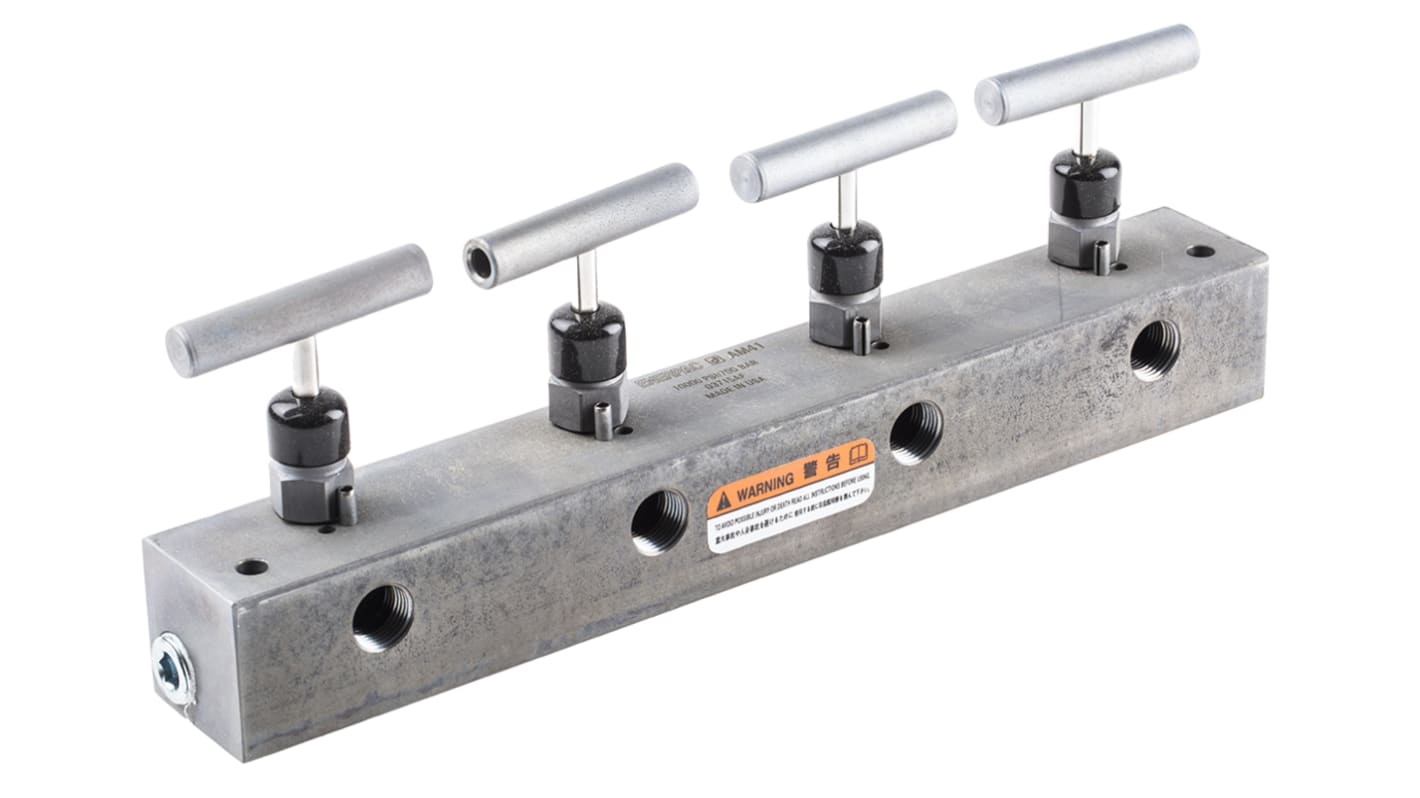 Manifold idraulico Enerpac, serie AM, 7 stazioni, 700 bar max