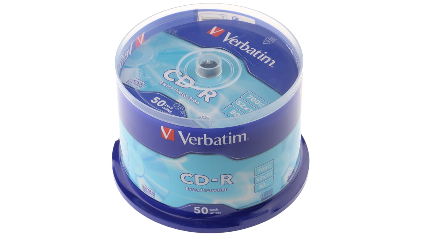 Verbatim CD-R, 700 MB, 52X, 50 Pack