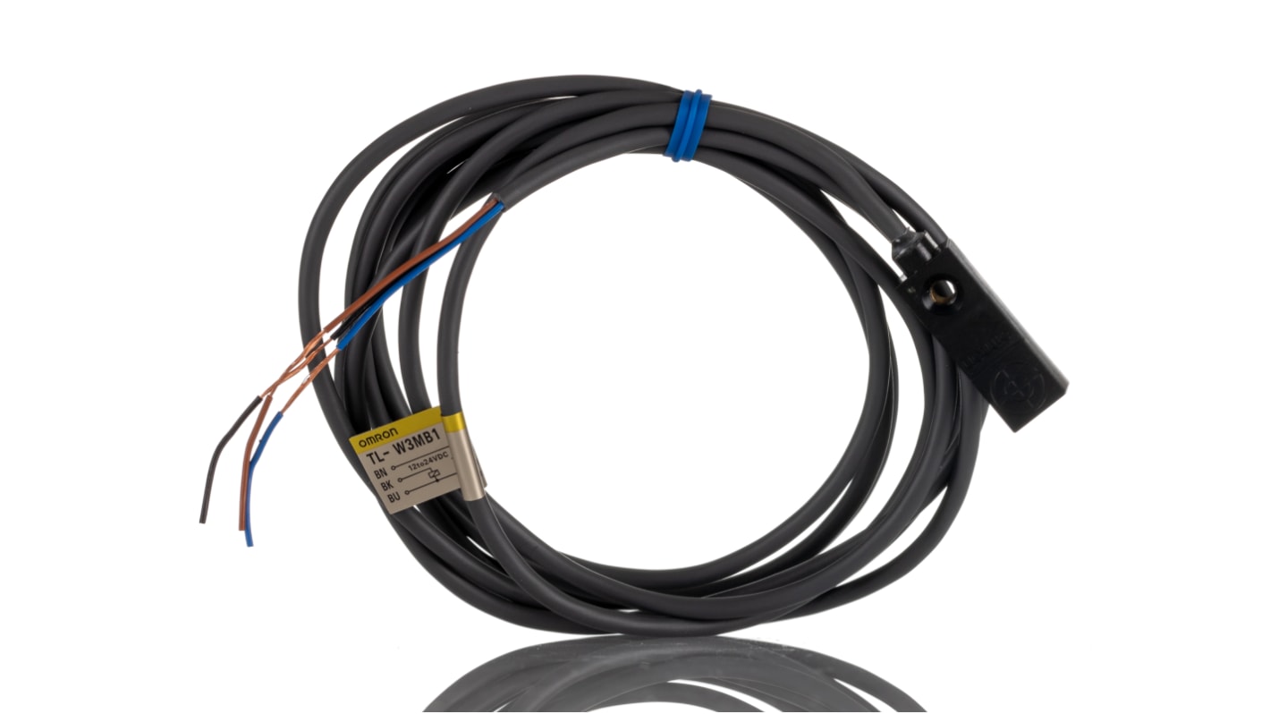 Omron TL-W Series Inductive Block-Style Proximity Sensor, 3 mm Detection, PNP Output, 12 → 24 V dc, IP67