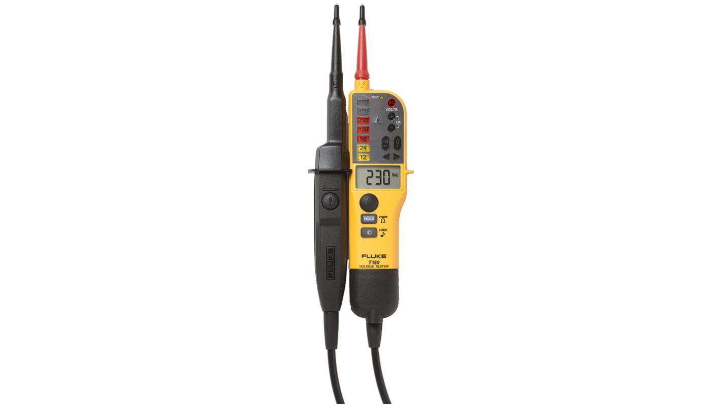 Fluke T150, LCD Voltage tester, 690V, Continuity Check, Battery Powered, CAT III 690V With RS Calibration